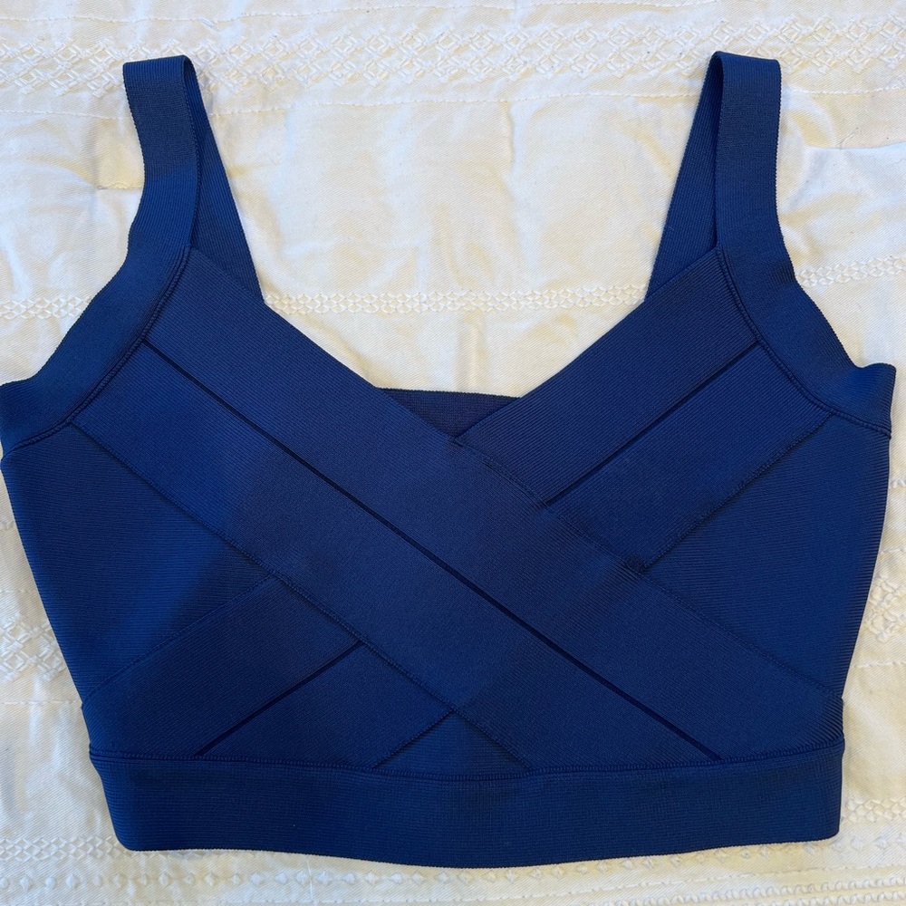 BCBG Max Azria Ali Crop Top in Blue Depths